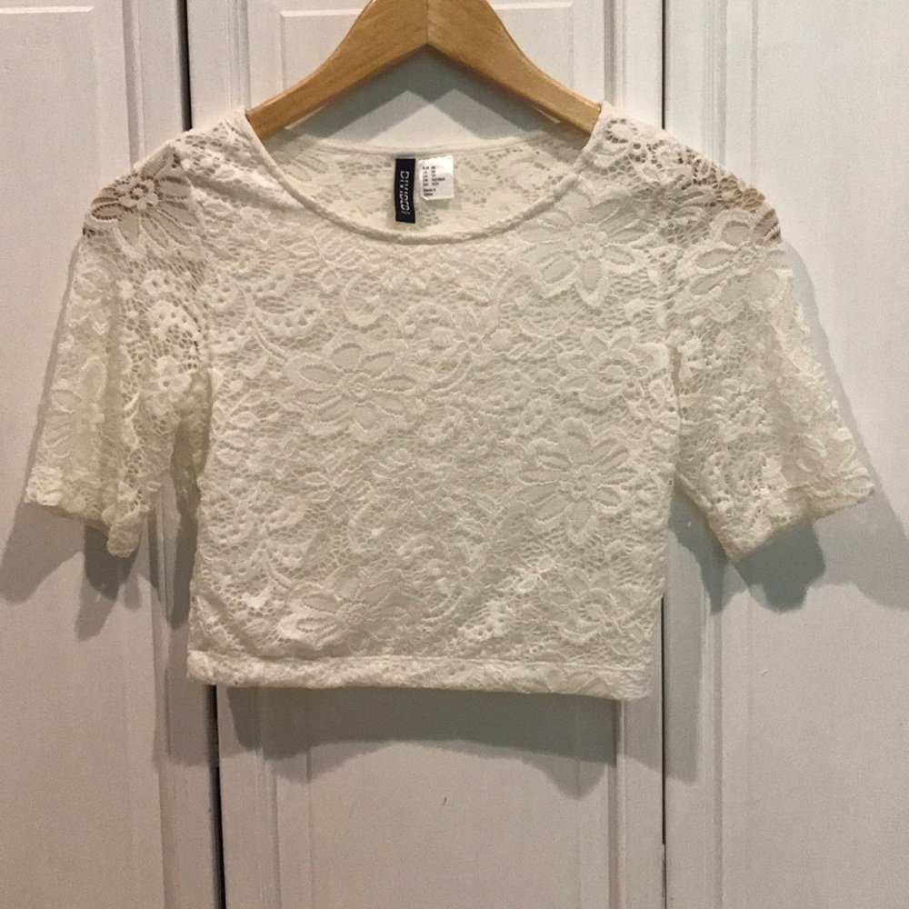 Divided, floral crop top